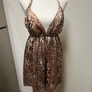Women's Leopard Halter Dress